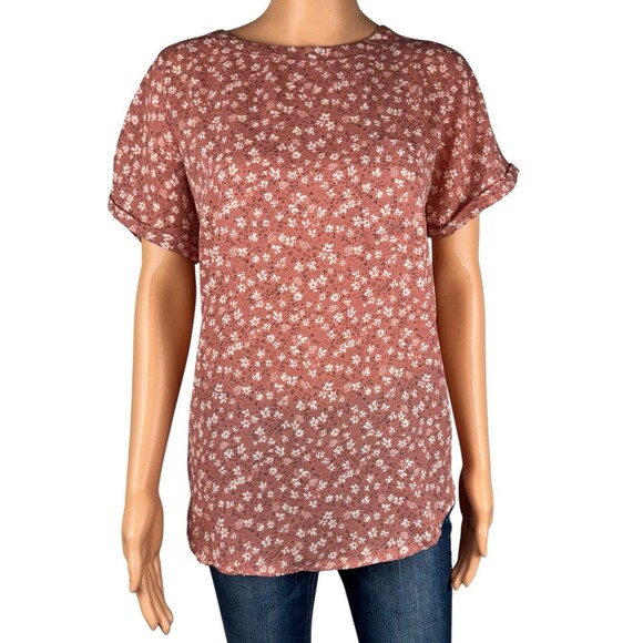 Buffalo David Bitton Womens Medium Floral Spring Summer Blouse Top Shirt - Picture 2 of 11